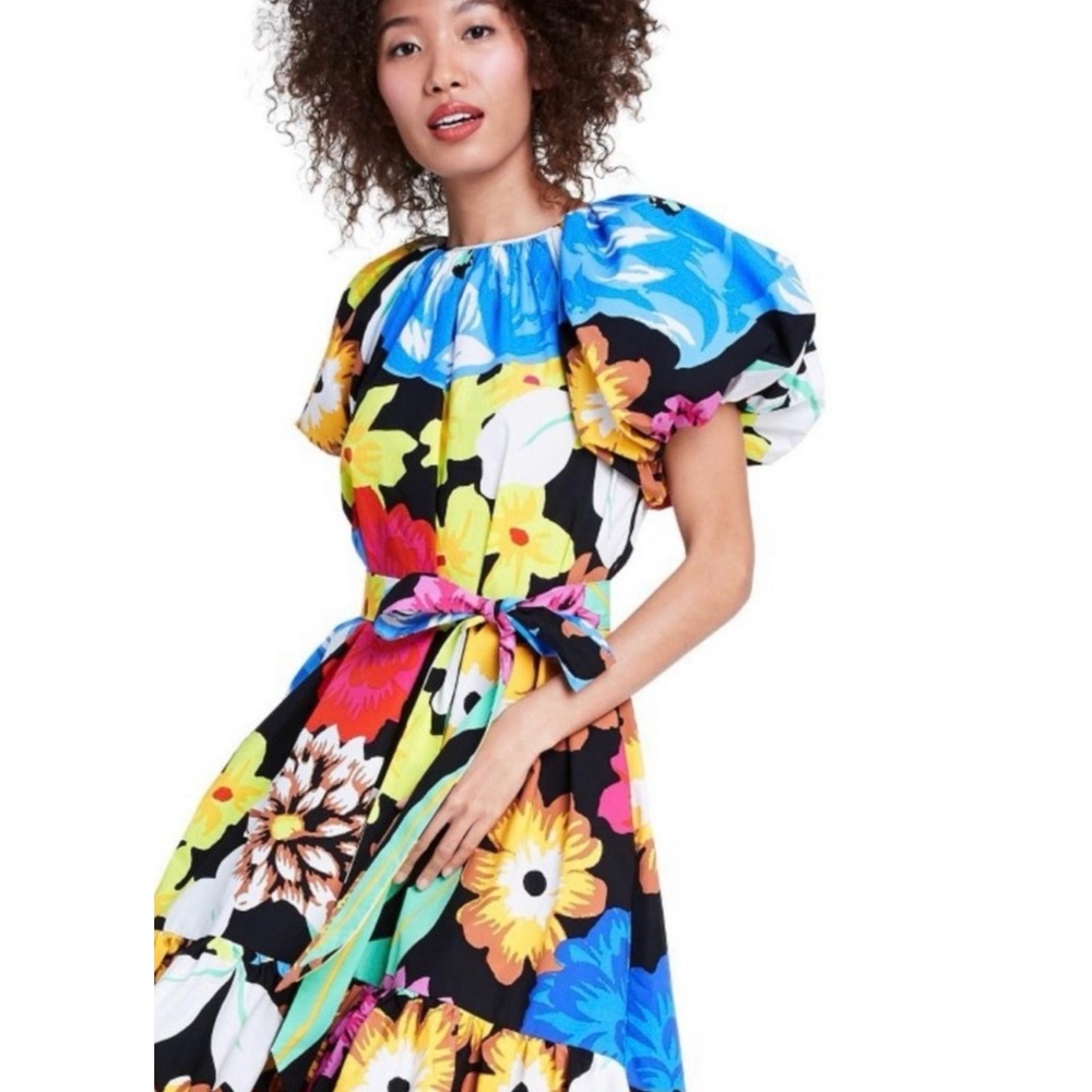 NEW Christopher John Rogers Target Floral Midi Dress Womens Size S Maximalist
